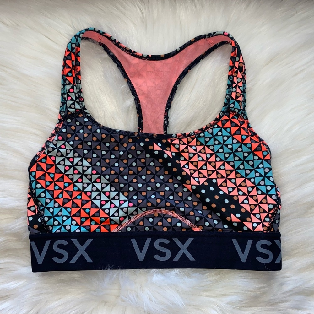 Victoria Secret Women’s Sports Bra Size S/P Color Black Pink & Blue (312)/11